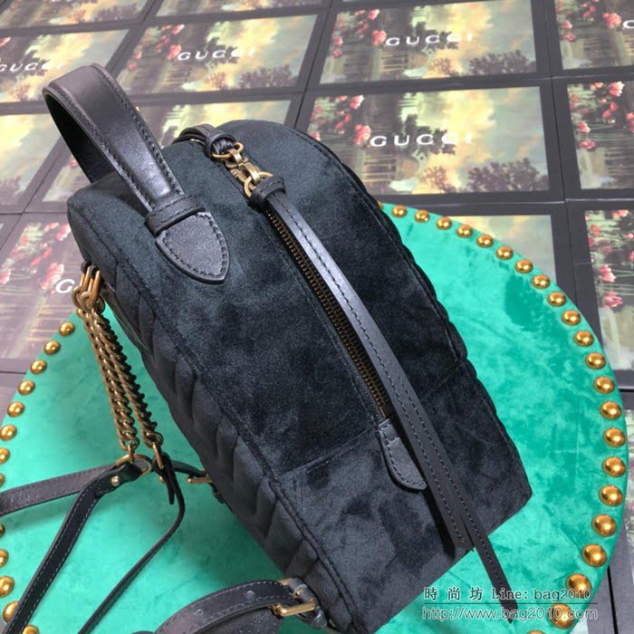 GUCCI古馳女包 新款 專櫃品質 524568 進口牛皮 原廠五金 黑絨 雙肩包  ydgq3159